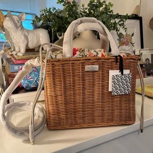 Kate Spade NWT basket handbag retail $398, with leather extender strap